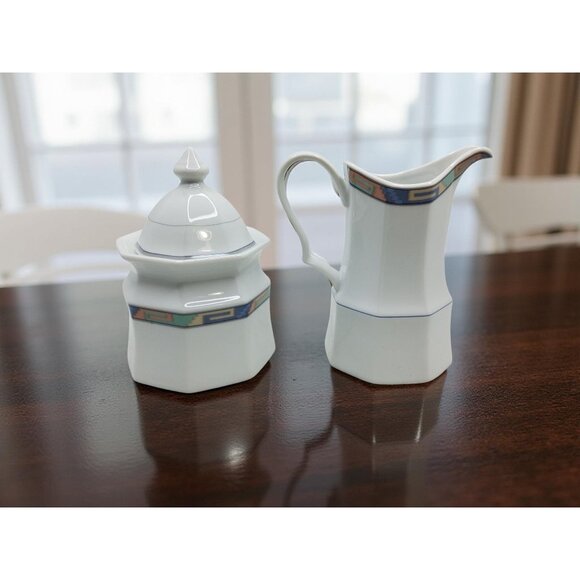 vintage christopher stuart southwest porcelain sugar and creamer - Picture 1 of 15